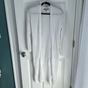 Long White Crochet Sweater